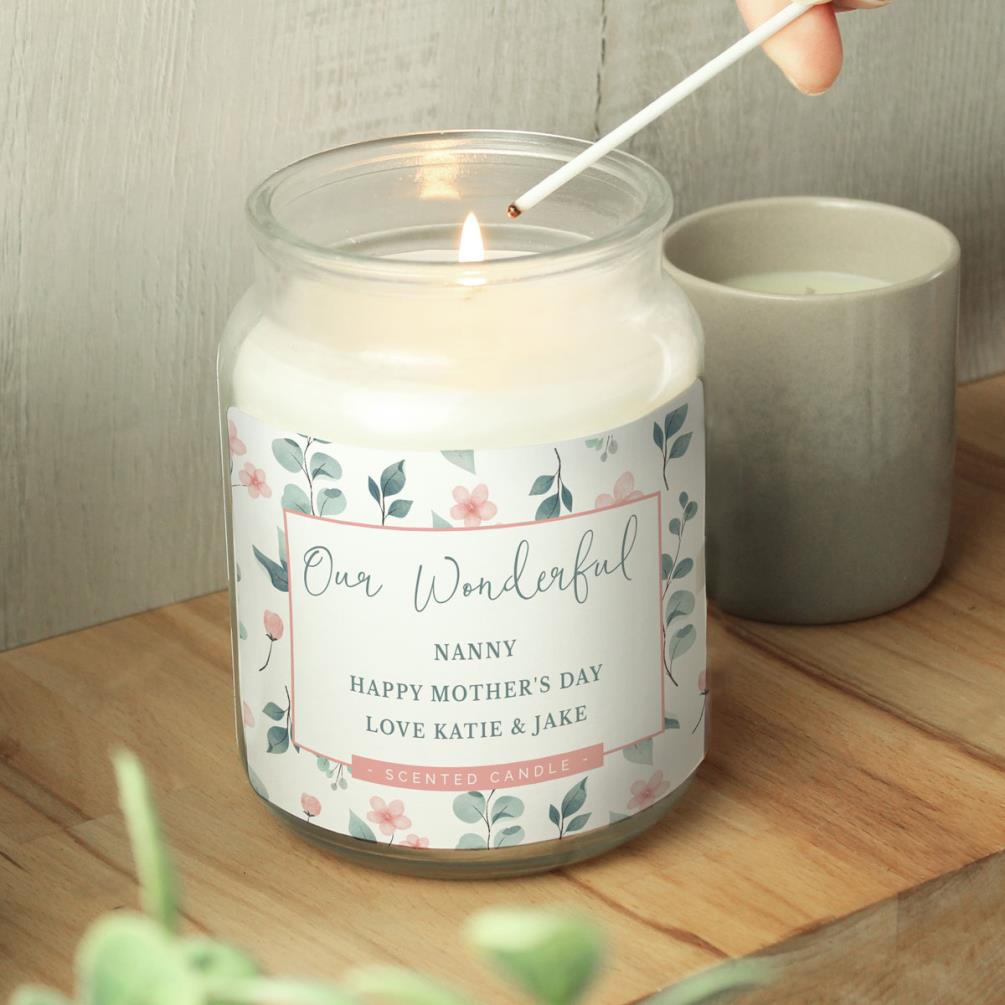 Personalised Floral Large Scented Jar Candle Extra Image 2
